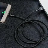 Mocny kabel przewód w oplocie USB microUSB 2.4A 1m czarny 8