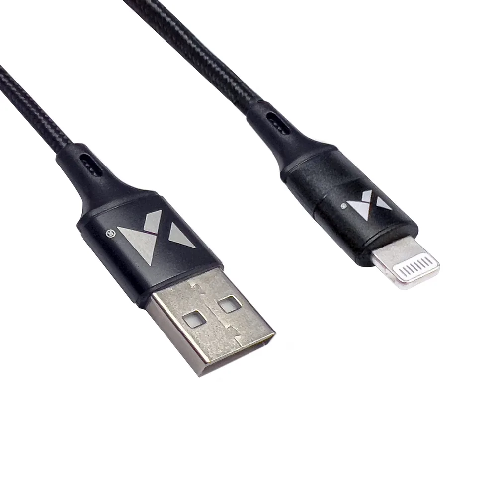 Kabel przewód USB Iphone Lightning 2.4A 1m czarny 3