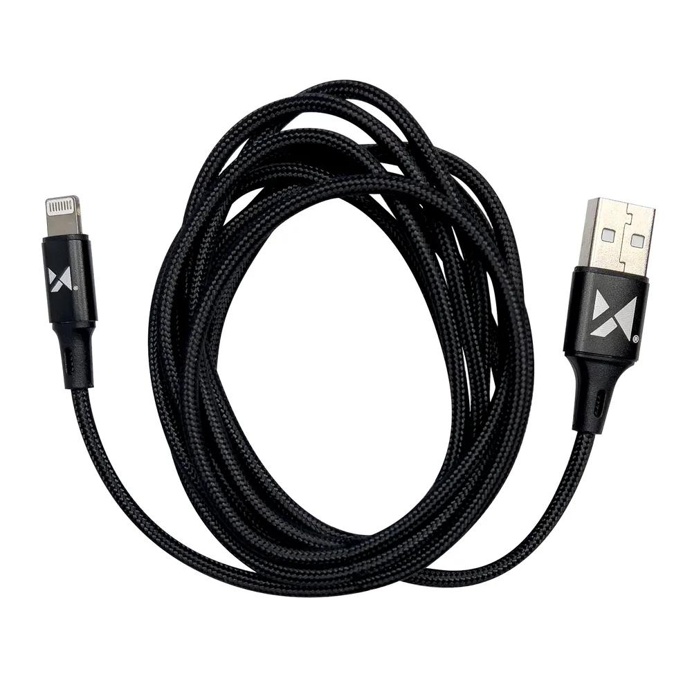 Kabel przewód USB Iphone Lightning 2.4A 1m czarny 4