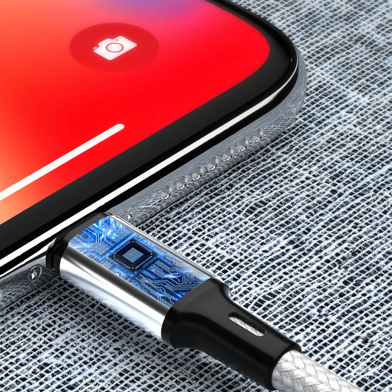 Kabel przewód USB Iphone Lightning 2.4A 1m czarny 8