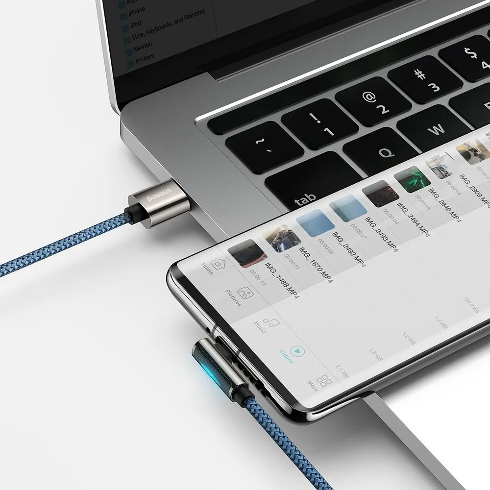 Legendary Angled USB-C Cable for Gamers 66W 2m Blue 11