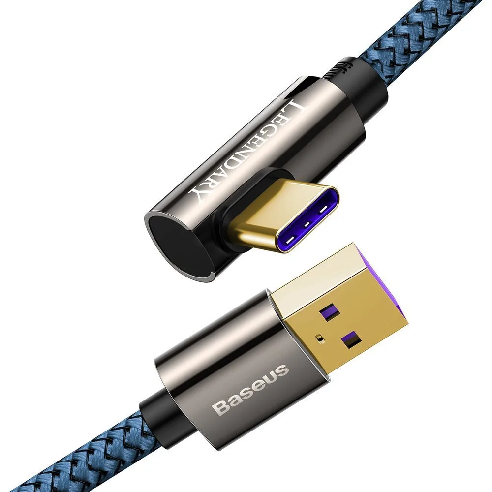 Legendás, szögletes USB-C kábel játékosoknak, 66 W, 2 m, kék