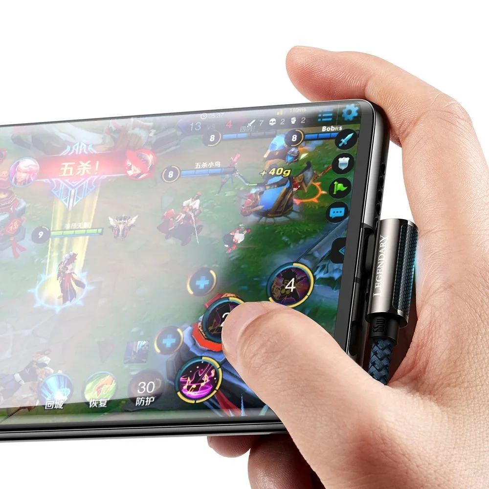 Legendary Angled USB-C Cable for Gamers 66W 2m Blue 3