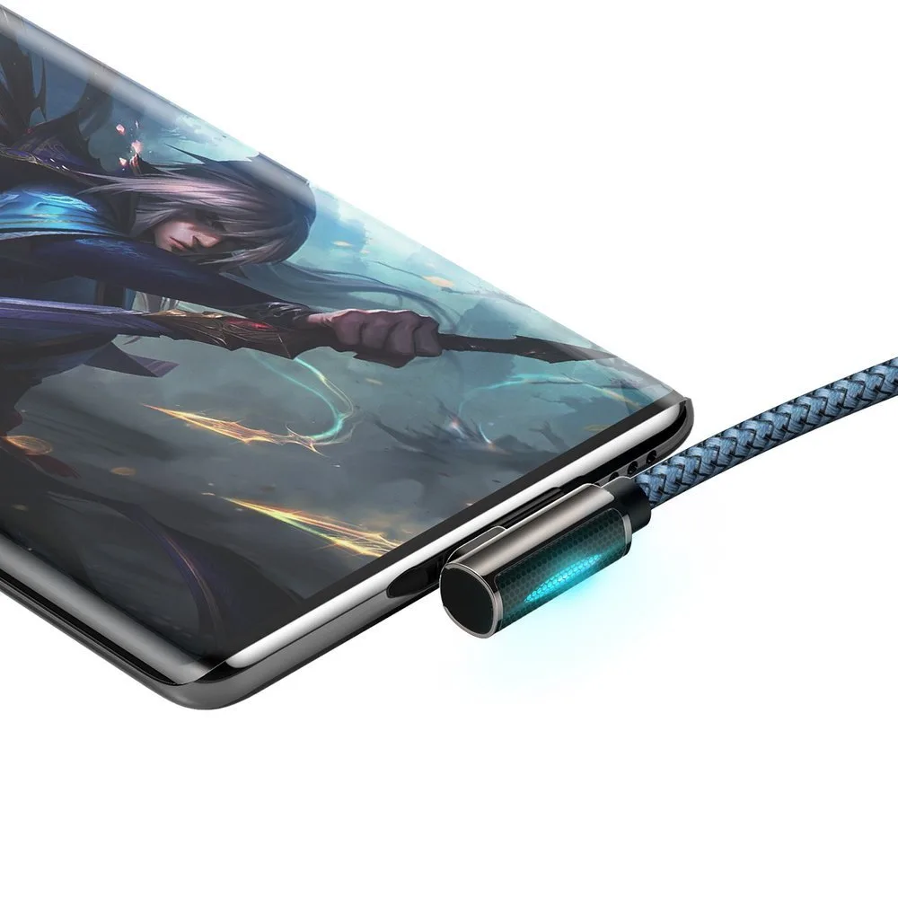 Legendary Angled USB-C Cable for Gamers 66W 2m Blue 7