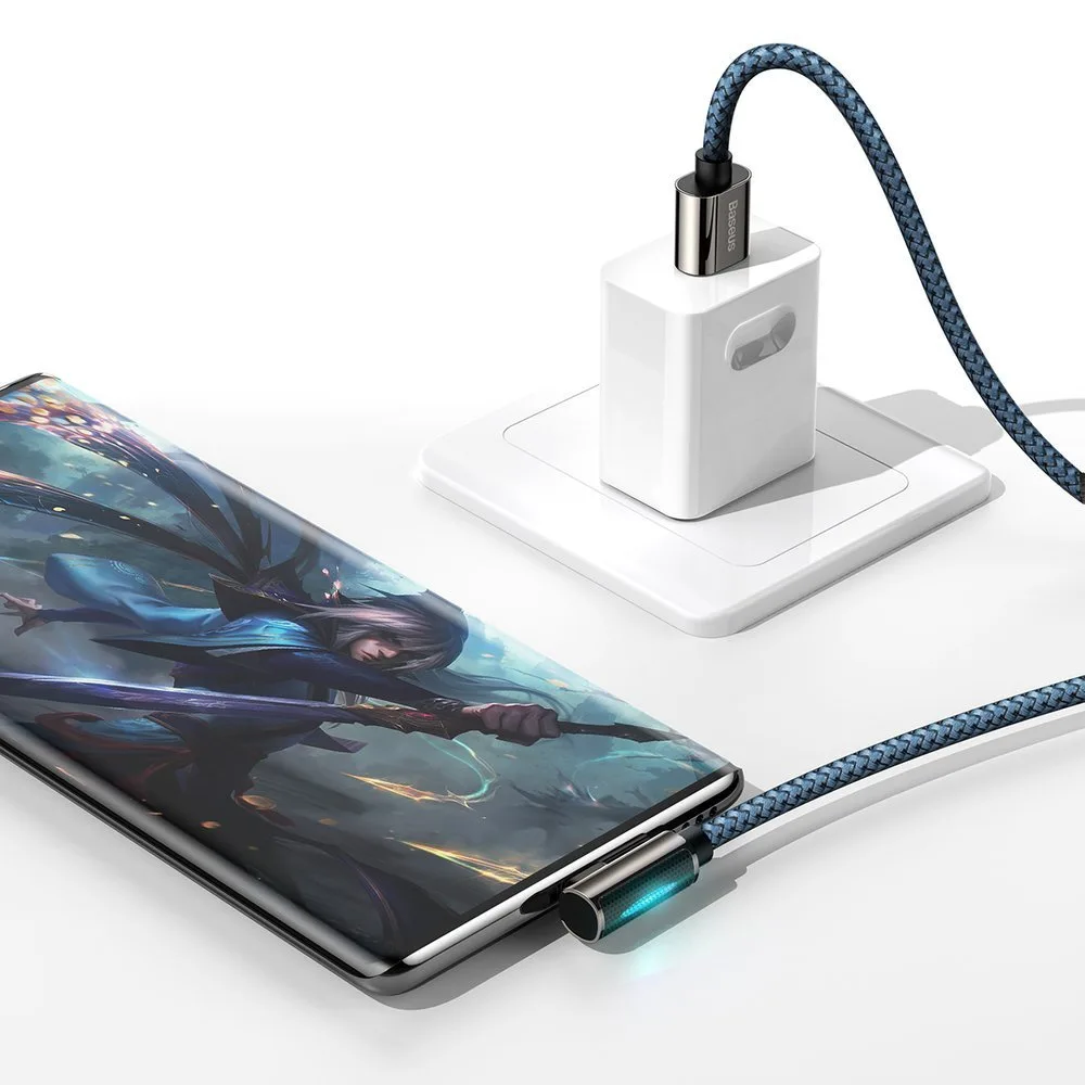 Legendary Angled USB-C Cable for Gamers 66W 2m Blue 9