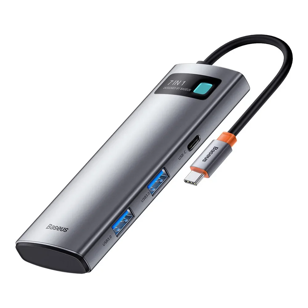 Višenamjenski 7-u-1 USB Type-C HDMI čitač TF kartica i hub, sivi