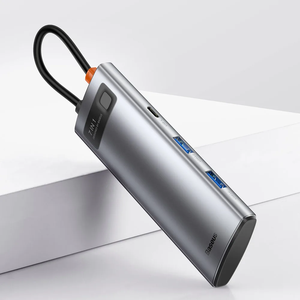 Többfunkciós 7-in-1 USB Type-C HDMI TF kártyaolvasó hub, szürke 10