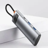 Višenamjenski 7-u-1 USB Type-C HDMI čitač TF kartica i hub, sivi 10