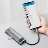 Višenamjenski 7-u-1 USB Type-C HDMI čitač TF kartica i hub, sivi 11