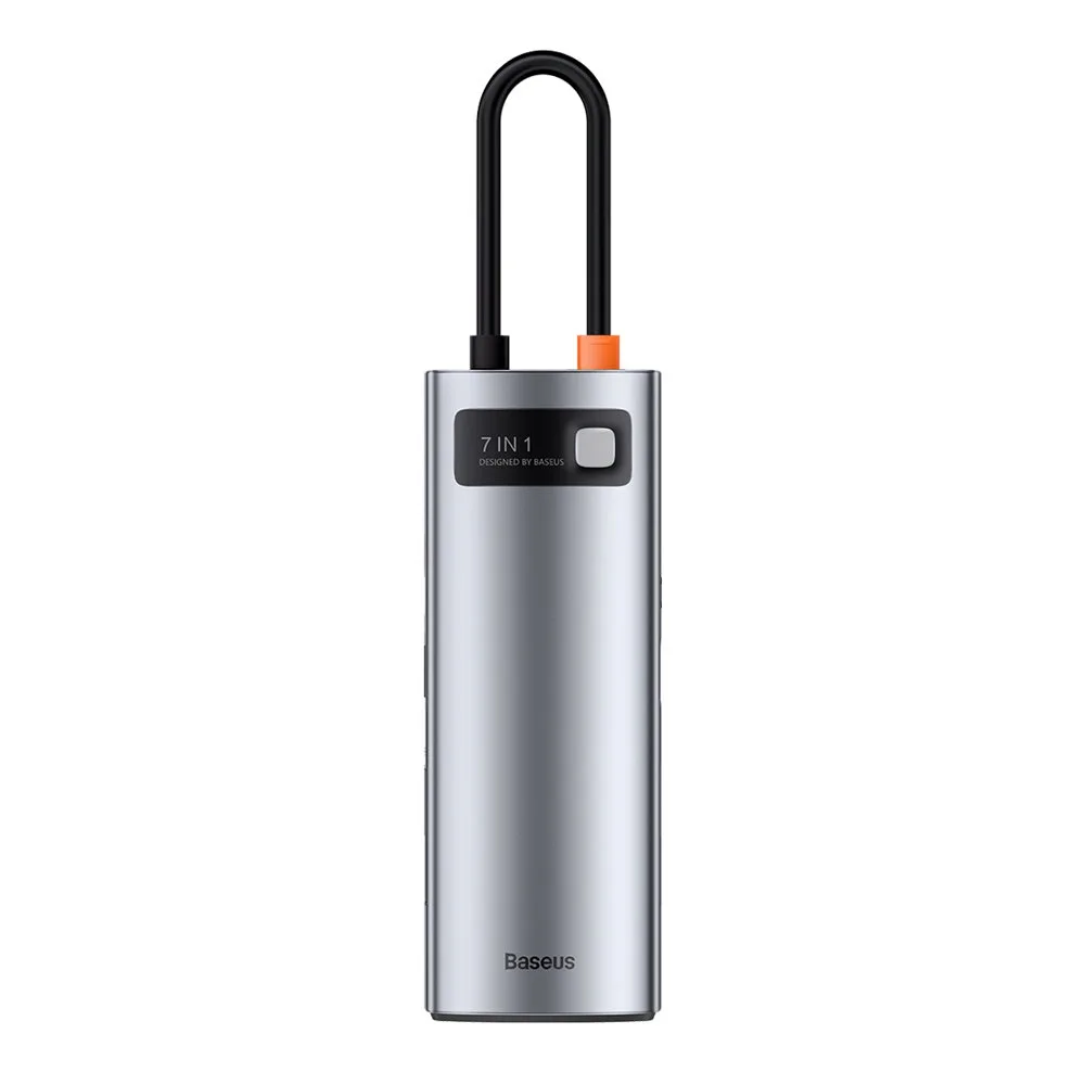 Többfunkciós 7-in-1 USB Type-C HDMI TF kártyaolvasó hub, szürke 7