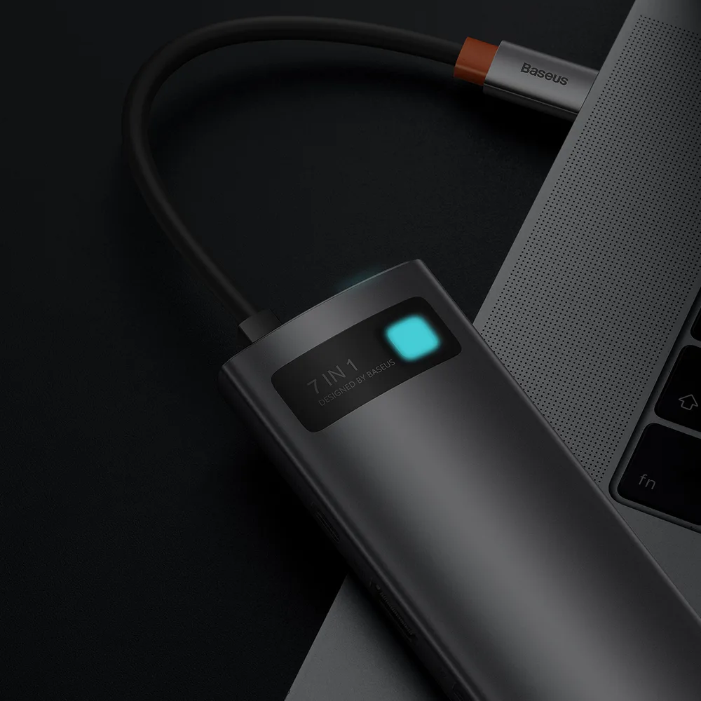 Többfunkciós 7-in-1 USB Type-C HDMI TF kártyaolvasó hub, szürke 9