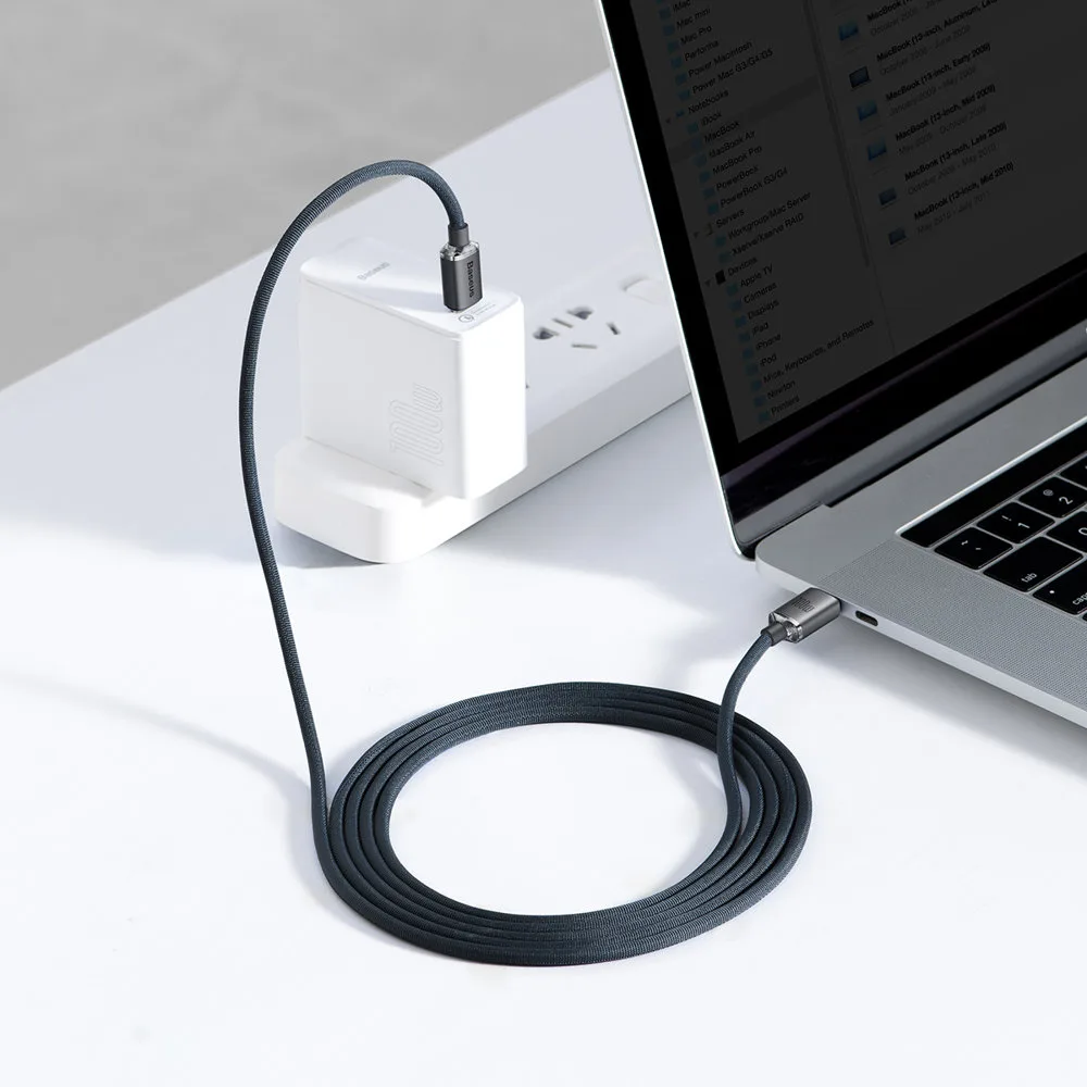 Cablu USB-C la USB-C de 100 W pentru încărcare rapidă și transfer de date, 2 m, negru 10