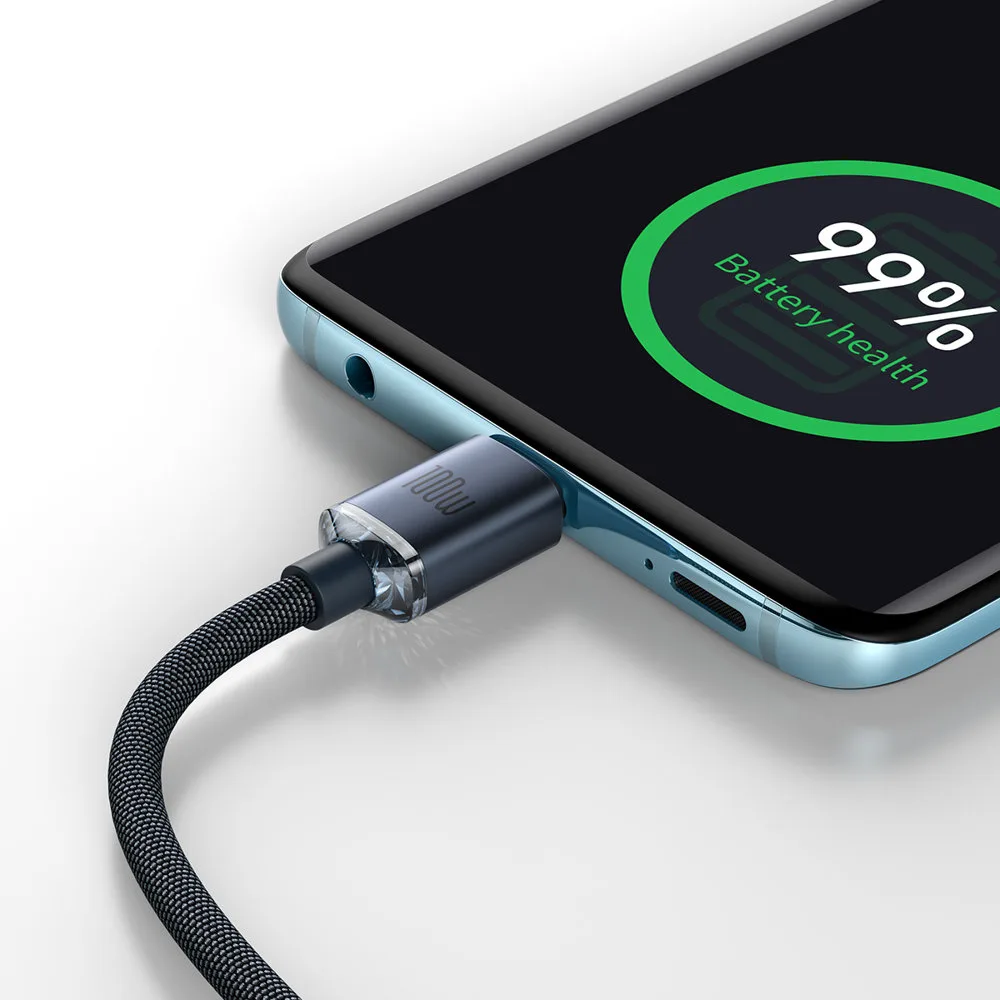 Cablu USB-C la USB-C de 100 W pentru încărcare rapidă și transfer de date, 2 m, negru 11