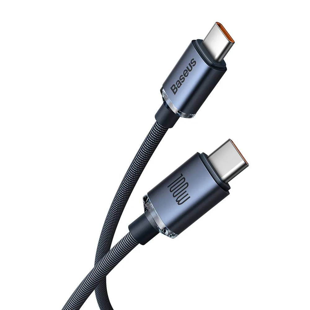 Cablu USB-C la USB-C de 100 W pentru încărcare rapidă și transfer de date, 2 m, negru 2