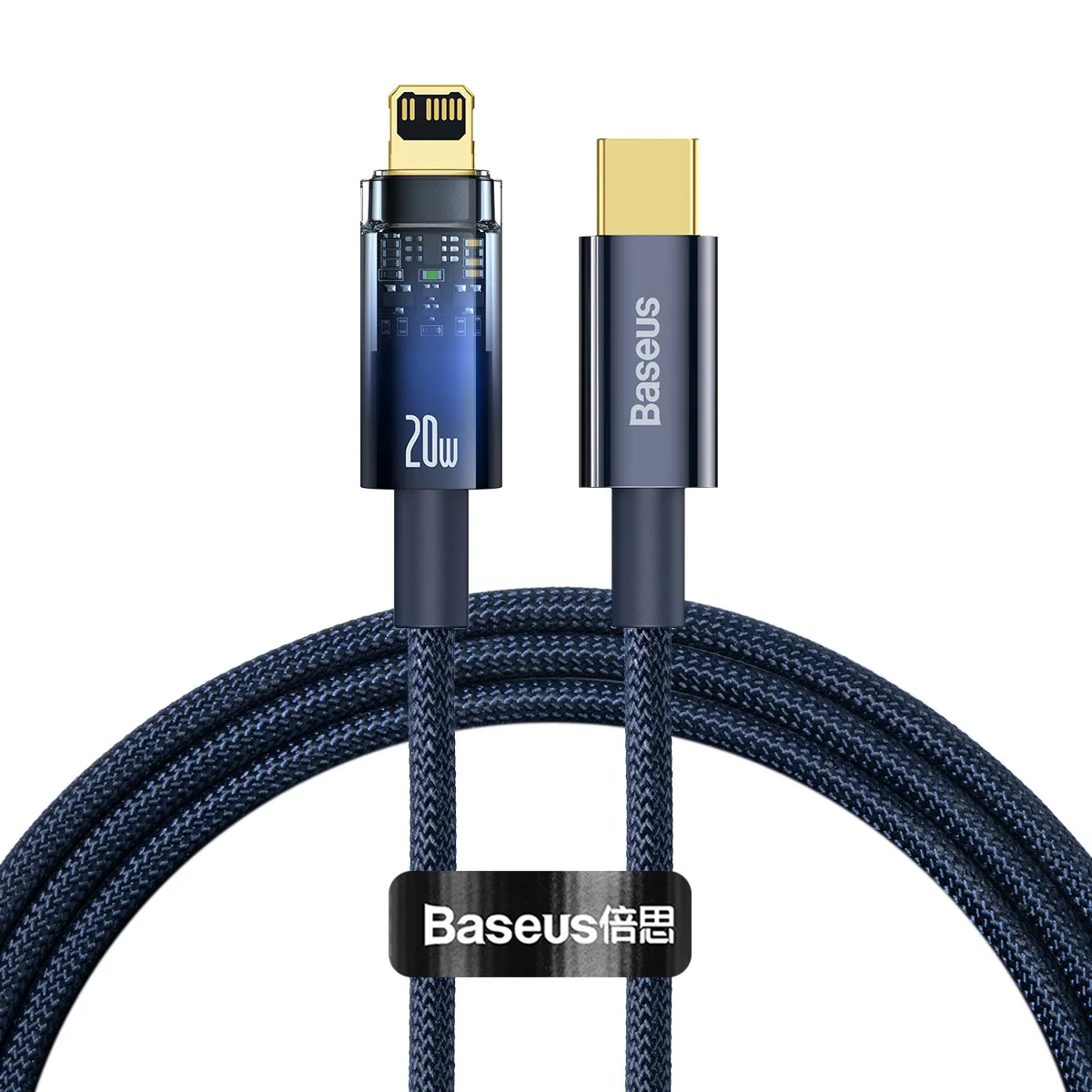 Explorer sorozatú USB-C – iPhone Lightning kábel, 20 W, 1 m, kék