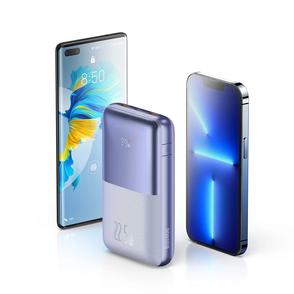 Baterie externă Bipow Pro 20000mAh 22,5W cu cablu USB-C de 0,3 m, violet 10