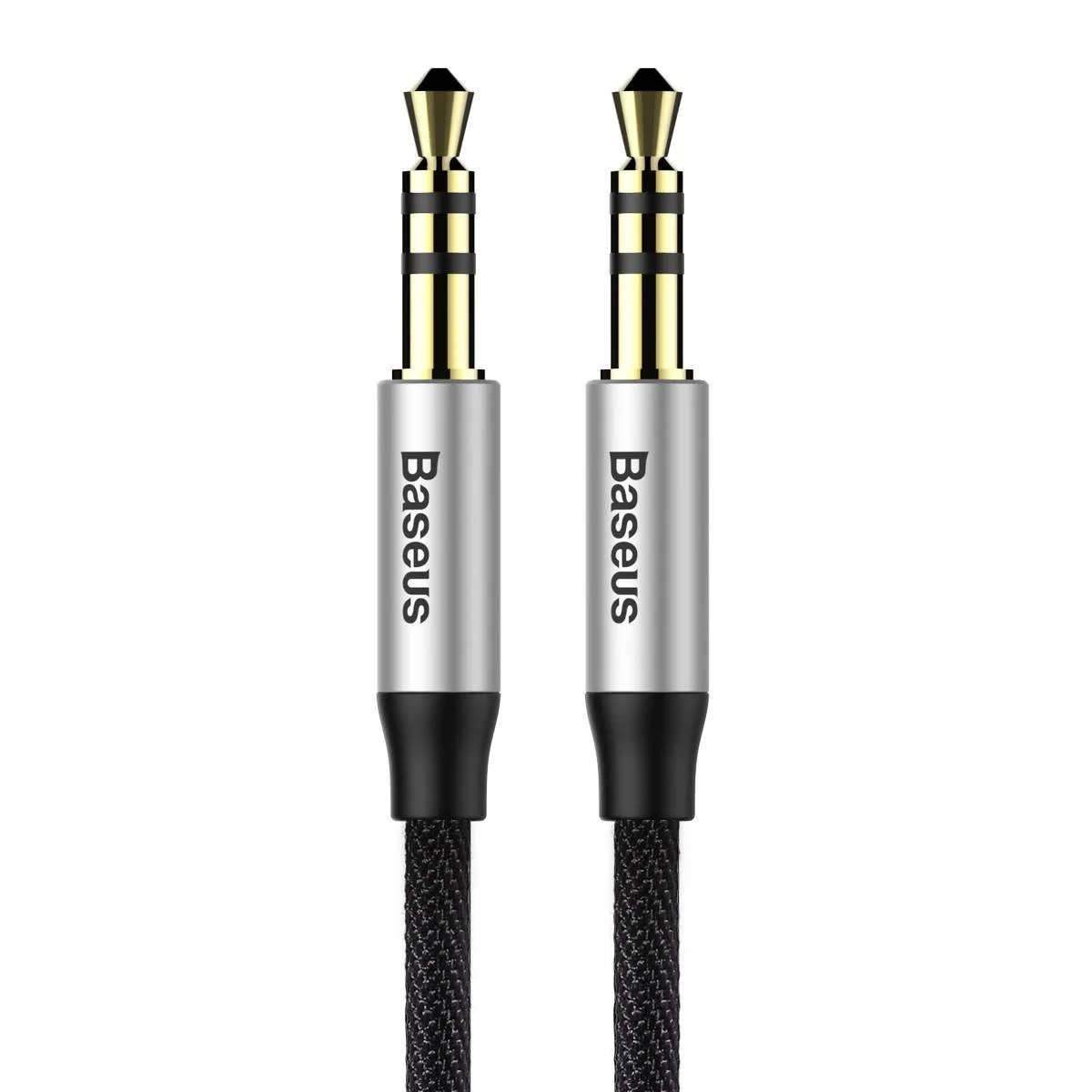 Yiven M30 3,5 mm-es sztereó AUX audio kábel, hím mini jack, 1 m, ezüst-fekete