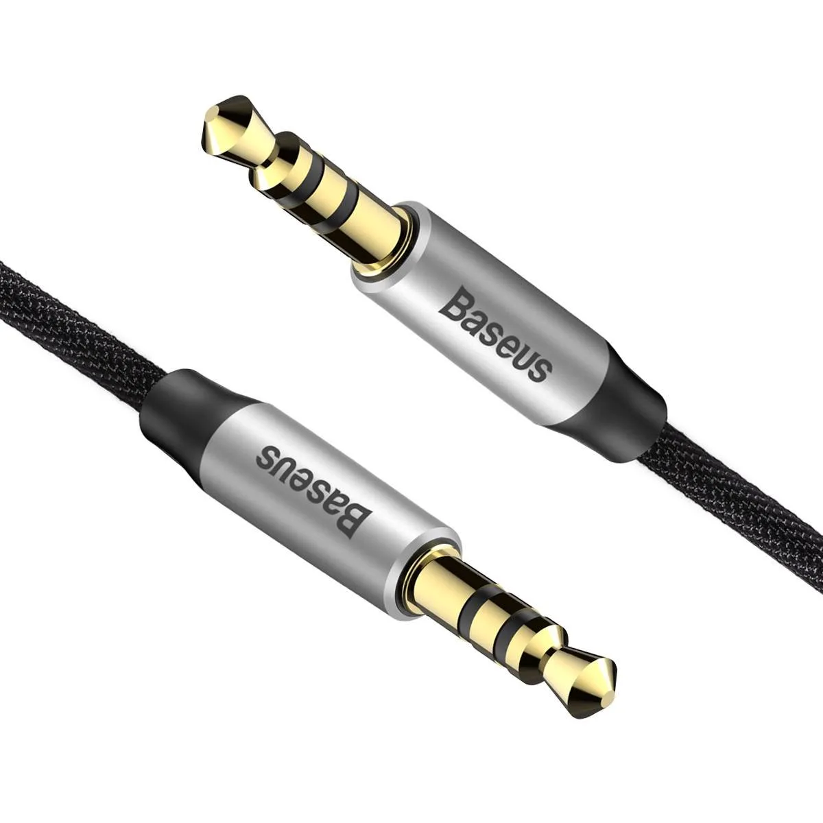 Yiven M30 3,5 mm-es sztereó AUX audio kábel, hím mini jack, 1 m, ezüst-fekete 2