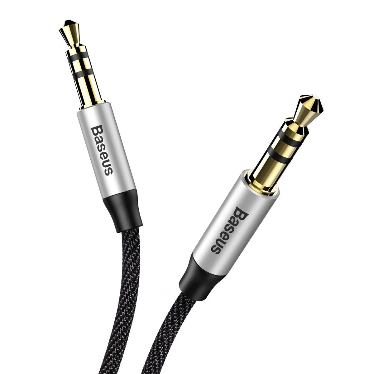 Yiven M30 3,5 mm-es sztereó AUX audio kábel, hím mini jack, 1 m, ezüst-fekete 8
