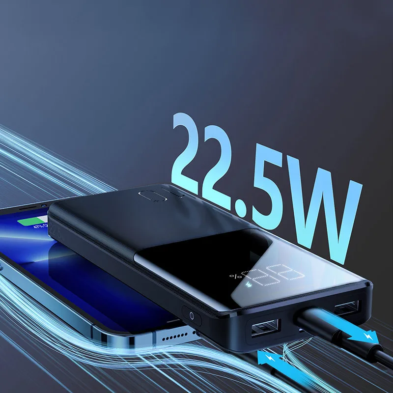 22,5 W 10000 mAh Power Bank s PD, QC3.0 i AFC, crna 7