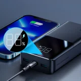 20000 mAh 22,5 W PD QC3.0 AFC Power Bank, fekete 4