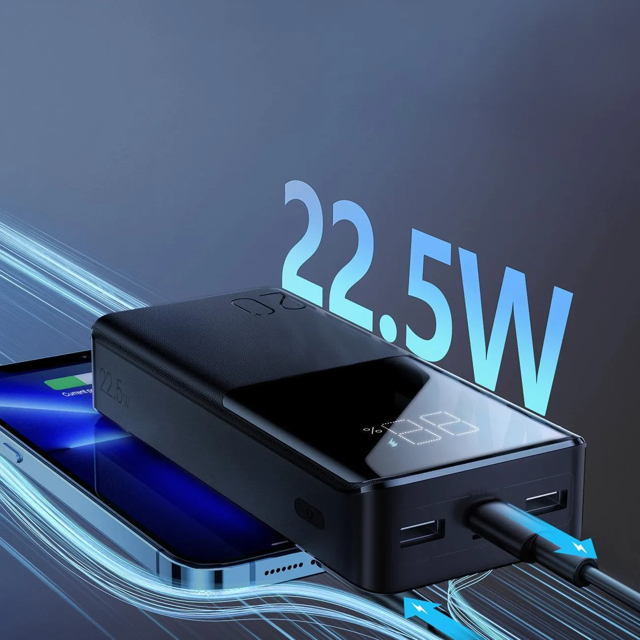 20000mAh 22.5W PD QC3.0 AFC Power Bank, Black 6