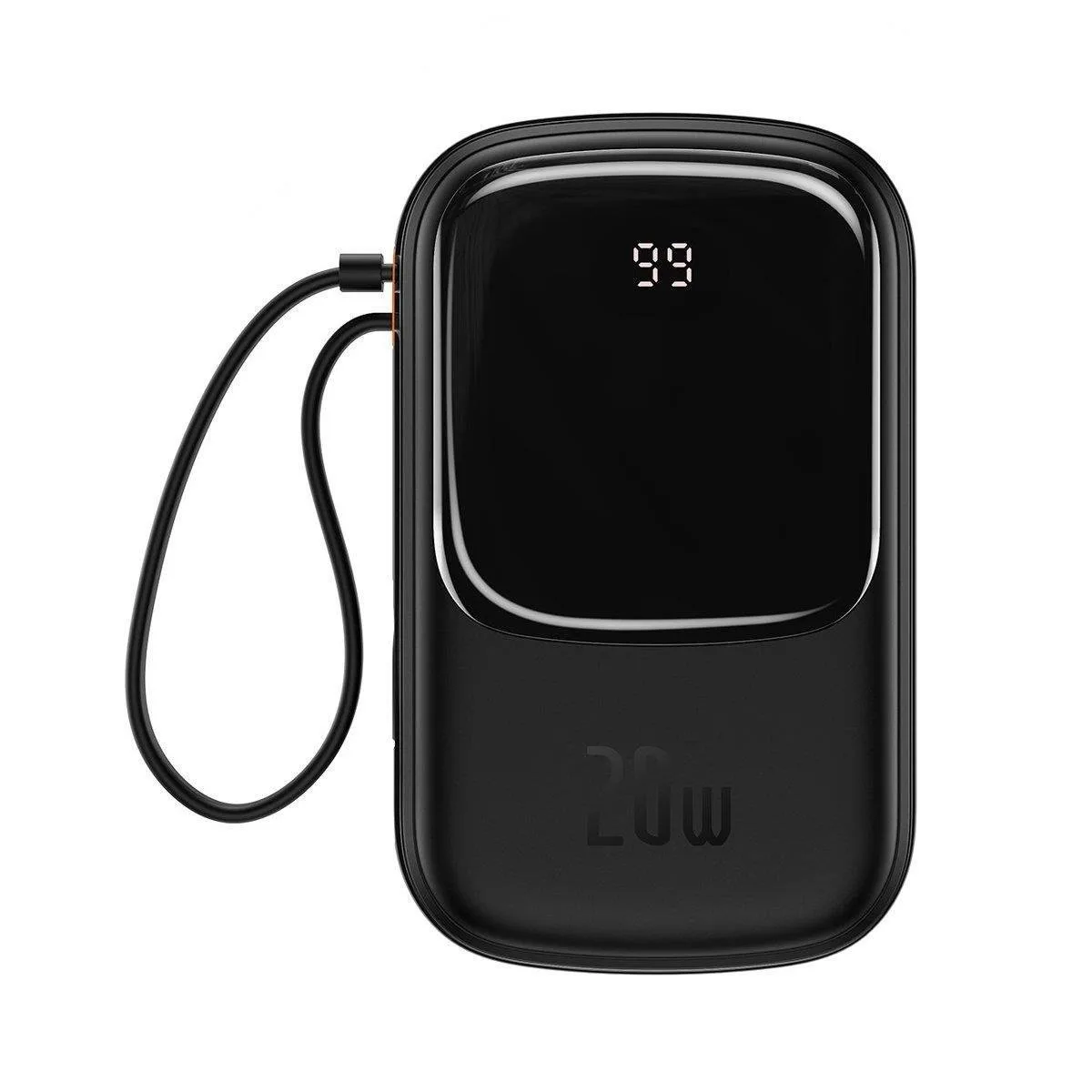 20000 mAh-s, 20 W-os QC-PD-SCP-FCP gyorstöltő power bank iPhone Lightning kábellel, fekete