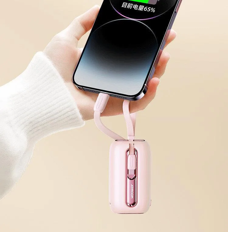Power bank Colorful Series de 10000 mAh, 22,5 W, cu cabluri USB-C și iPhone Lightning, roz 11