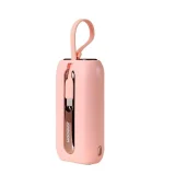 10000 mAh Colorful sorozatú 22,5 W-os powerbank USB-C és iPhone Lightning kábelekkel, rózsaszín 2