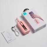 10000 mAh Colorful sorozatú 22,5 W-os powerbank USB-C és iPhone Lightning kábelekkel, rózsaszín 6