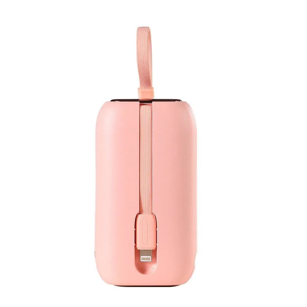 Power bank Colorful Series de 10000 mAh, 22,5 W, cu cabluri USB-C și iPhone Lightning, roz 7