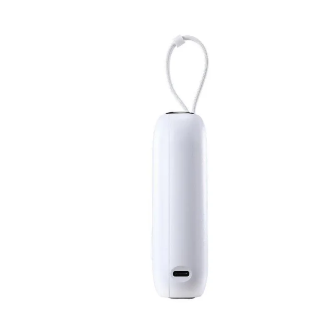 10000 mAh-s Colorful Series 22,5 W-os power bank USB-C és iPhone Lightning kábelekkel, fehér
