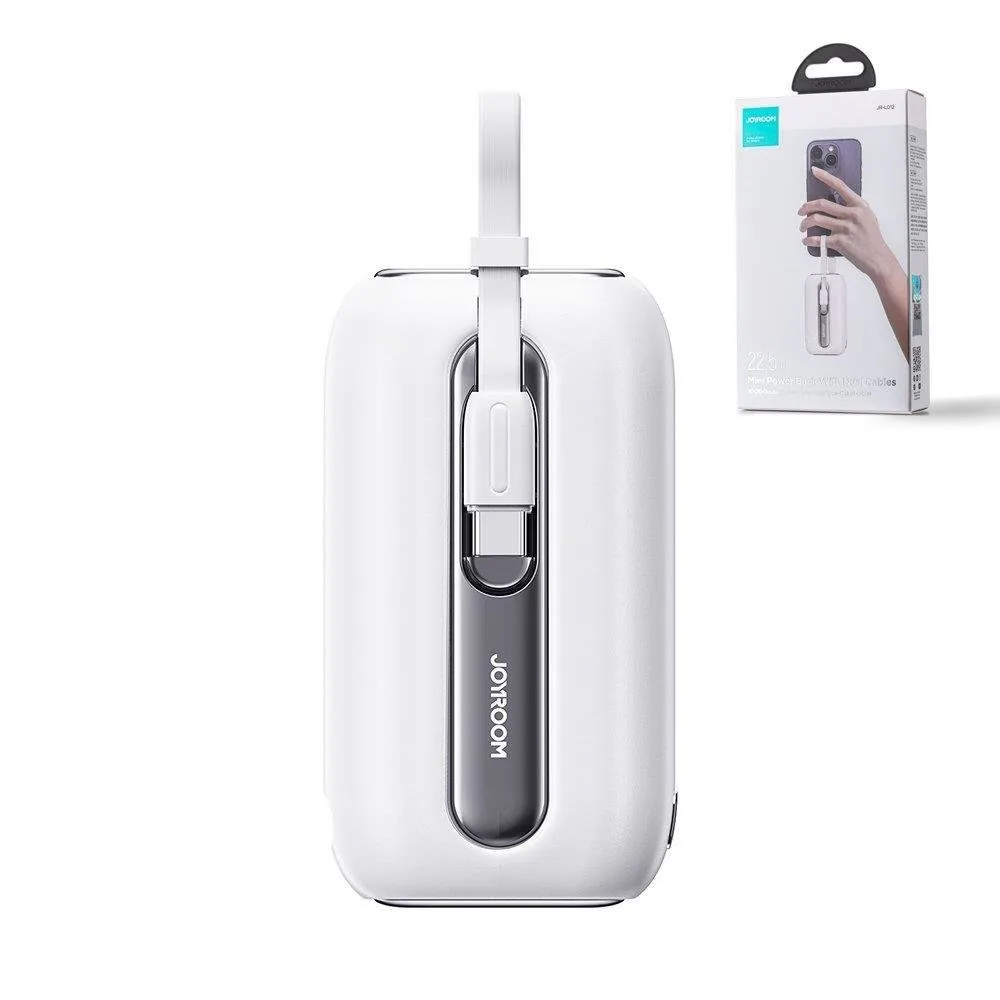 Power bank 10.000 mAh din seria Colorful, 22,5 W, cu cabluri USB-C și Lightning pentru iPhone, alb 8