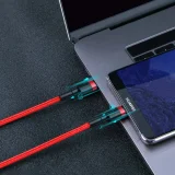 Cablu USB-C la USB-C QC3 împletit, rezistent, 2 m - negru și gri 11