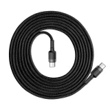 Cablu USB-C la USB-C QC3 împletit, rezistent, 2 m - negru și gri 2