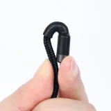 Cablu USB-C la USB-C QC3 împletit, rezistent, 2 m - negru și gri 3