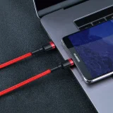 Cablu USB-C la USB-C QC3 împletit, rezistent, 2 m - negru și gri 7