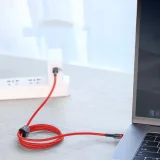 Cablu USB-C la USB-C QC3 împletit, rezistent, 2 m - negru și gri 9