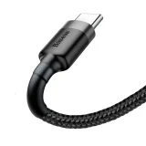 Wytrzymały kabel przewód w oplocie USB do USB-C QC3 0.5m - czarno-szary 2