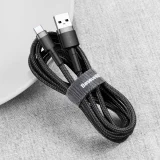 Wytrzymały kabel przewód w oplocie USB do USB-C QC3 0.5m - czarno-szary 4