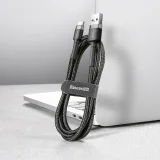 Wytrzymały kabel przewód w oplocie USB do USB-C QC3 0.5m - czarno-szary 5