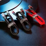 Wytrzymały kabel przewód w oplocie USB do USB-C QC3 0.5m - czarno-szary 6