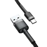 Wytrzymały kabel przewód w oplocie USB do USB-C QC3 0.5m - czarno-szary 7