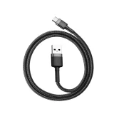 Wytrzymały kabel przewód w oplocie USB do USB-C QC3 0.5m - czarno-szary 8