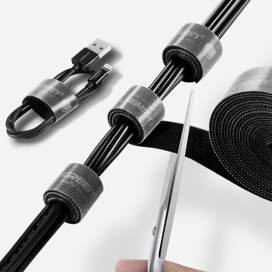 Bandă de organizare a cablurilor cu velcro de 2 m - negru 6