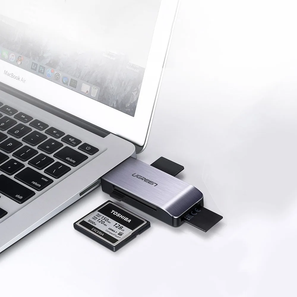 SD / micro SD / CF / MS memóriakártya-olvasó USB 3.0 csatlakozóval – szürke 7