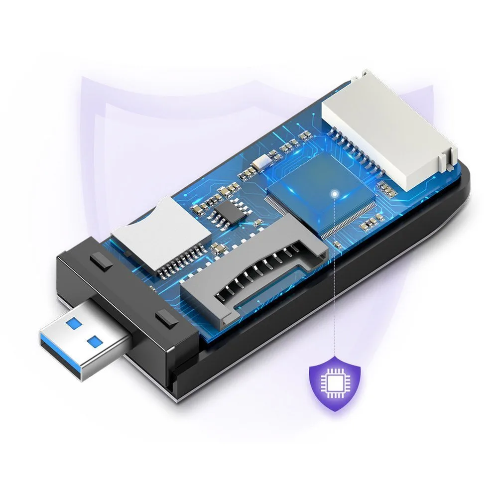 SD / micro SD / CF / MS memóriakártya-olvasó USB 3.0 csatlakozóval – szürke 9