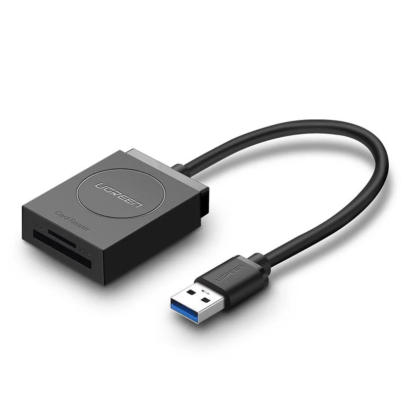 SD / micro SD memóriakártya-olvasó USB 3.0 csatlakozóval, 15 cm - fekete