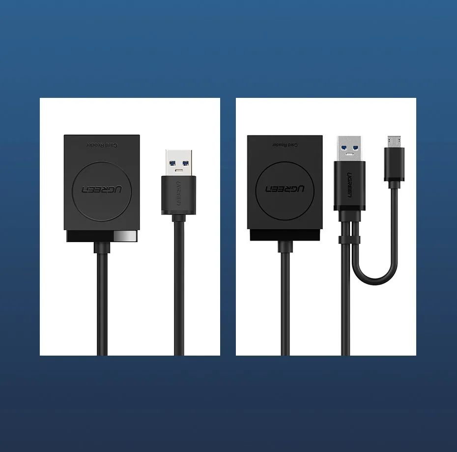 SD / micro SD memory card reader with USB 3.0 connector, 15 cm - black 10