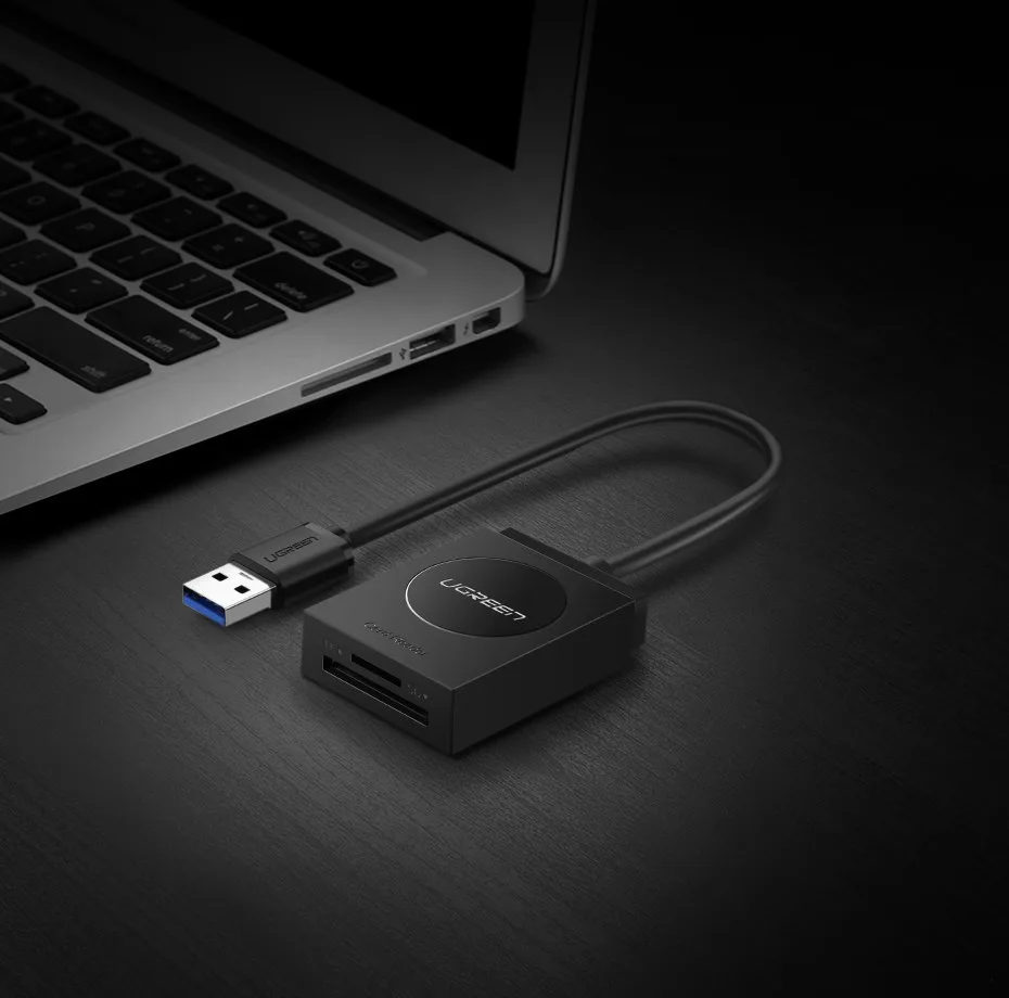 SD / micro SD memóriakártya-olvasó USB 3.0 csatlakozóval, 15 cm - fekete